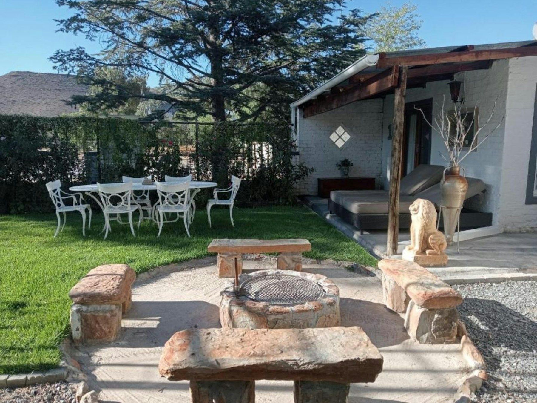 The garden and fire pit